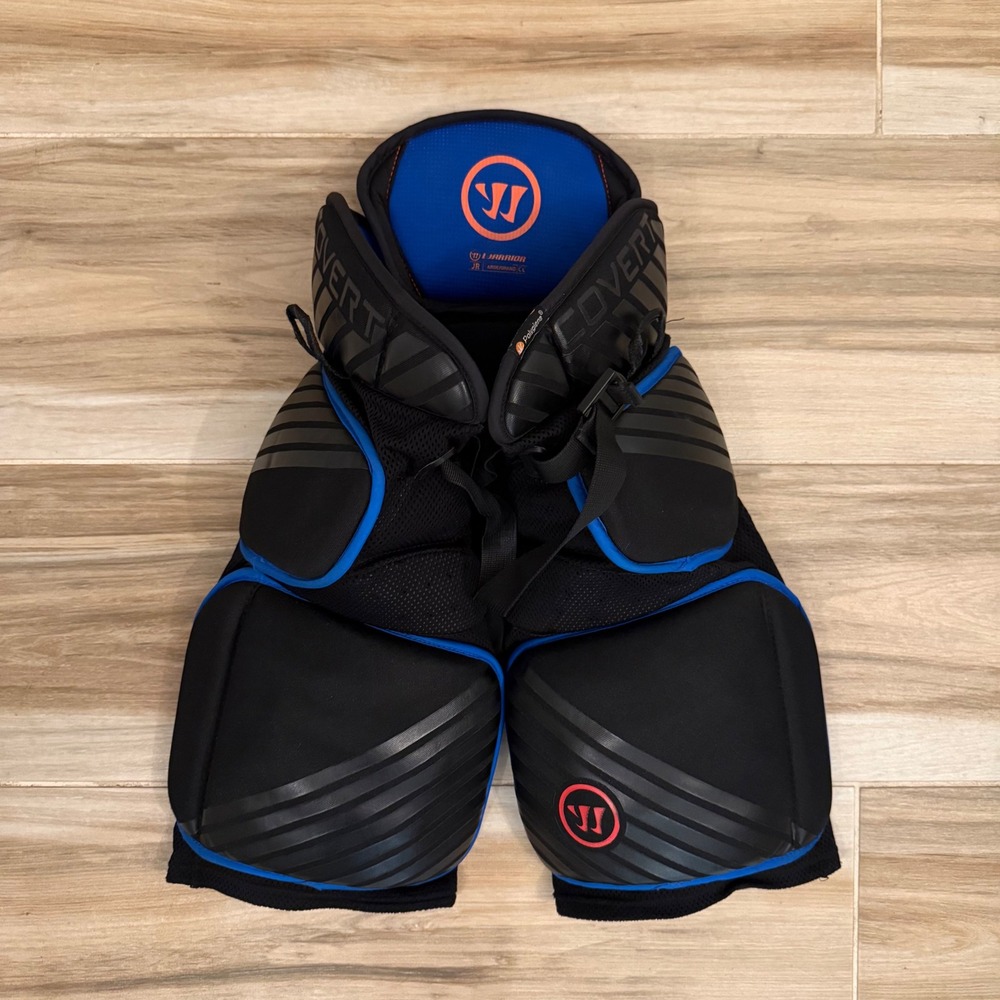 Warrior Covert Junior Large Hockey Pants Black Blue AxyFlex Polygiene QPROGPJ8